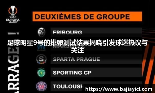 足球明星9号的排卵测试结果揭晓引发球迷热议与关注